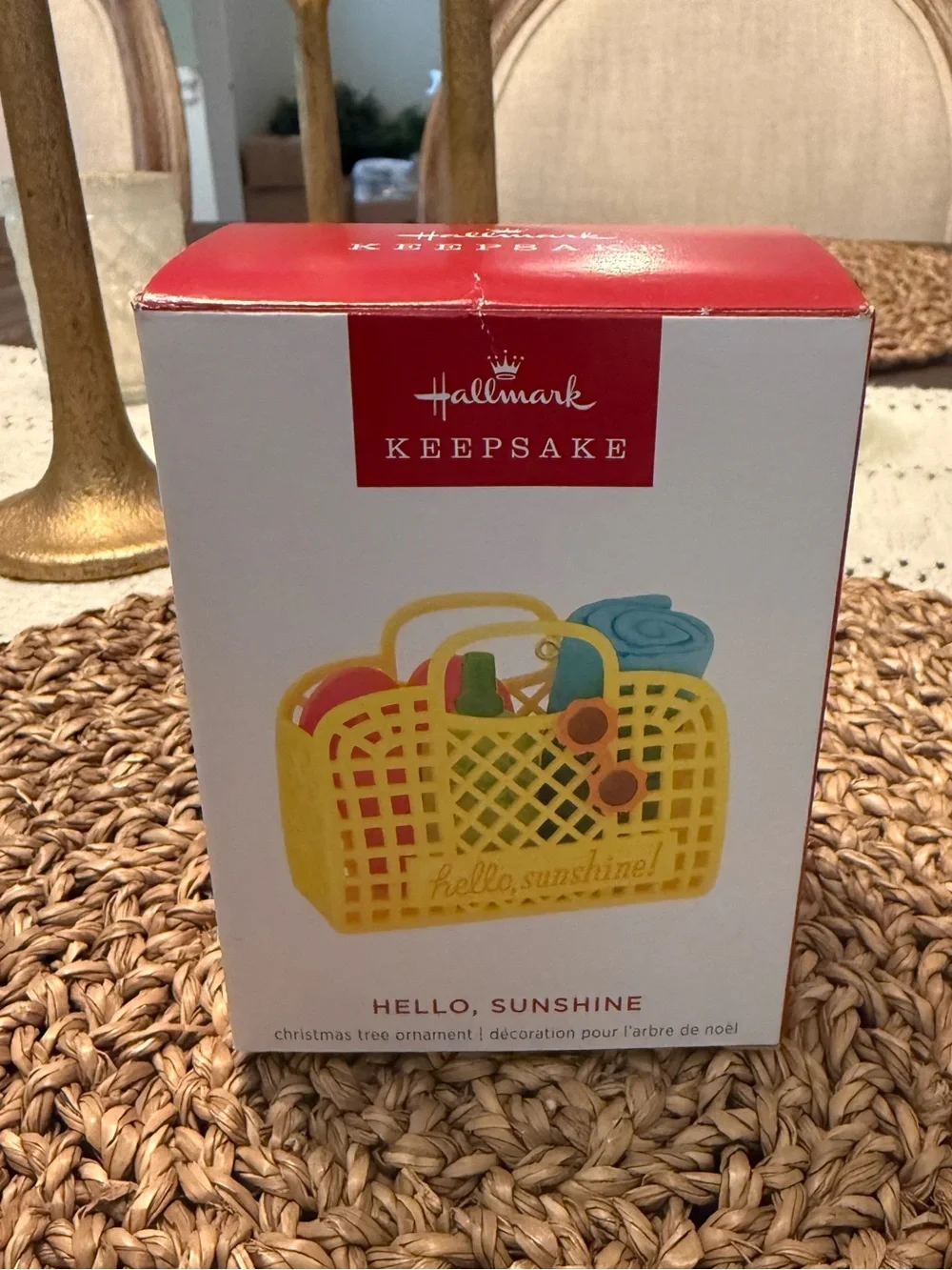 Hallmark Keepsake Hello Sunshine Beach Tote Bag Christmas Ornament